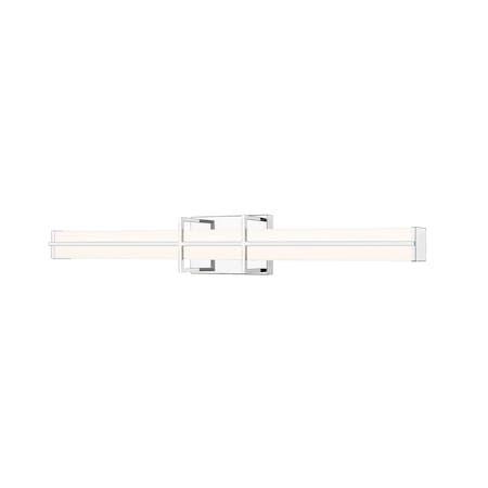 Z-Lite Harrison Vanity, 1-Light, 32 In.W x 4 In.L x 4.75 In.H, Chrome /Frosted 1011-32W-CH-LED